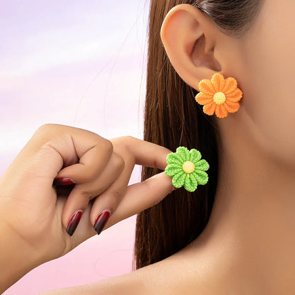 1 Pair Sweet Pastoral Flower Flowers Arylic Ear Studs