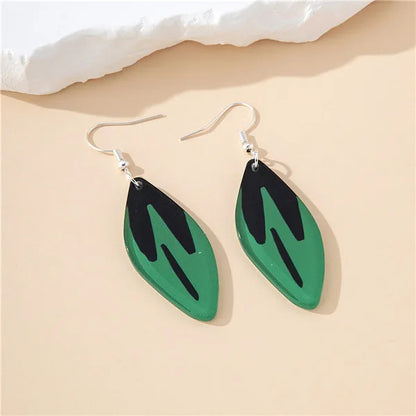 1 Pair Sweet Pastoral Leaves Arylic Drop Earrings