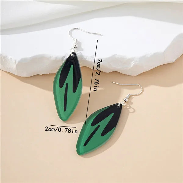 1 Pair Sweet Pastoral Leaves Arylic Drop Earrings