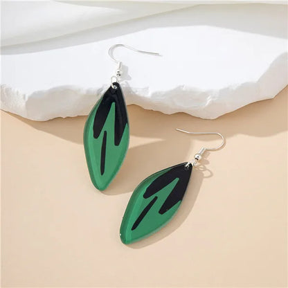 1 Pair Sweet Pastoral Leaves Arylic Drop Earrings