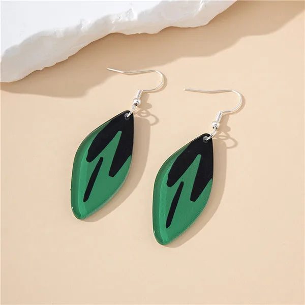 1 Pair Sweet Pastoral Leaves Arylic Drop Earrings