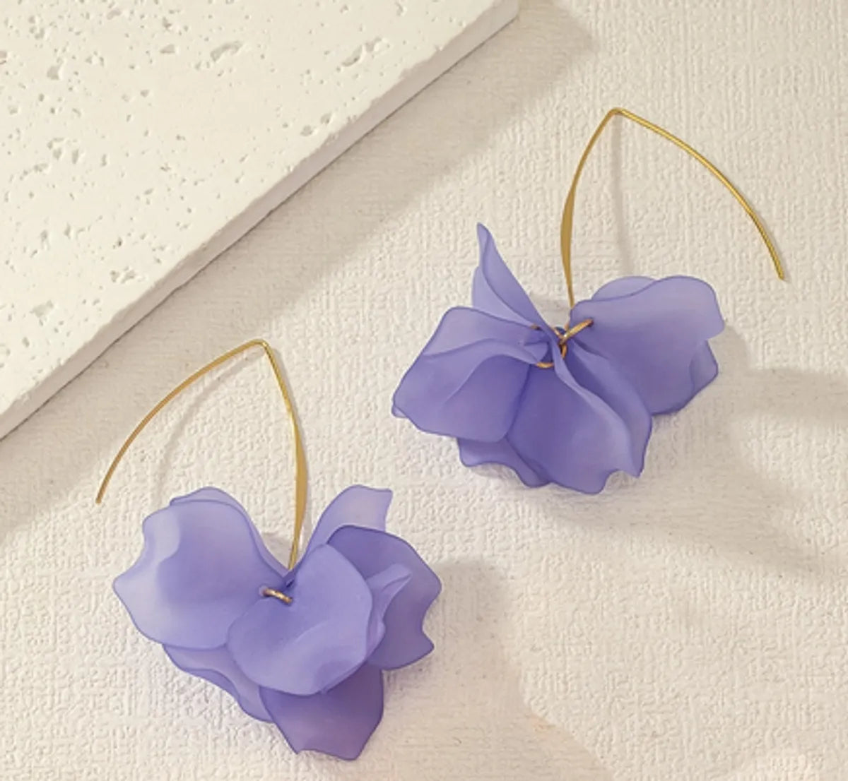 1 Pair Sweet Pastoral Petal Arylic Drop Earrings