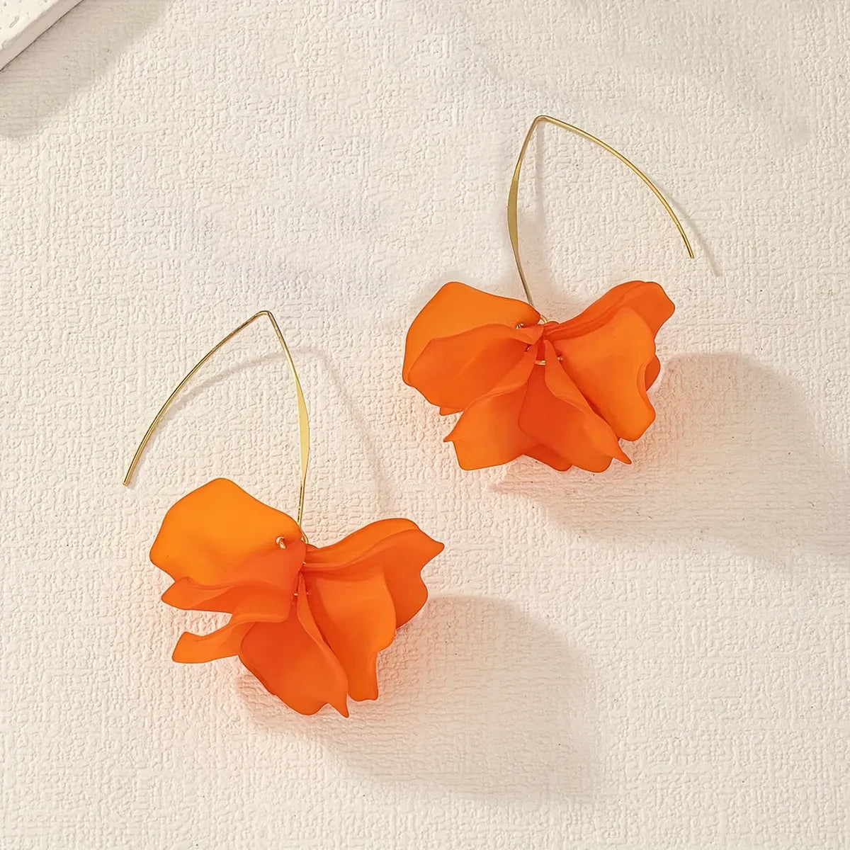 1 Pair Sweet Pastoral Petal Arylic Drop Earrings