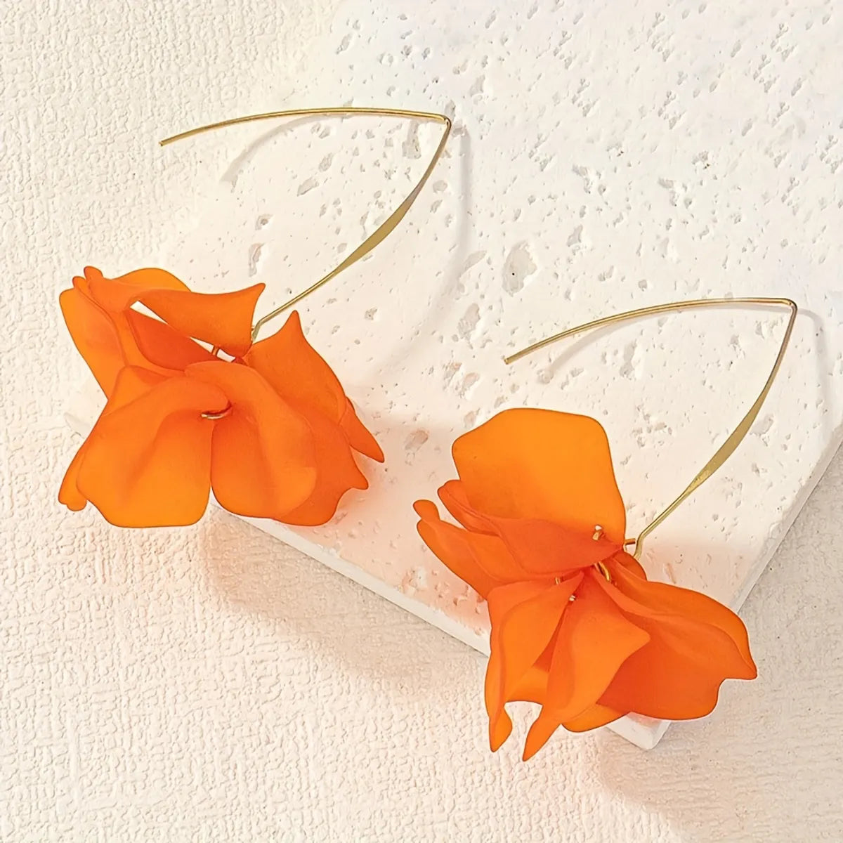 1 Pair Sweet Pastoral Petal Arylic Drop Earrings