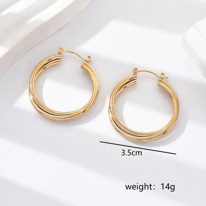 1 Pair Sweet Pastoral Simple Style Twist Stainless Steel Earrings