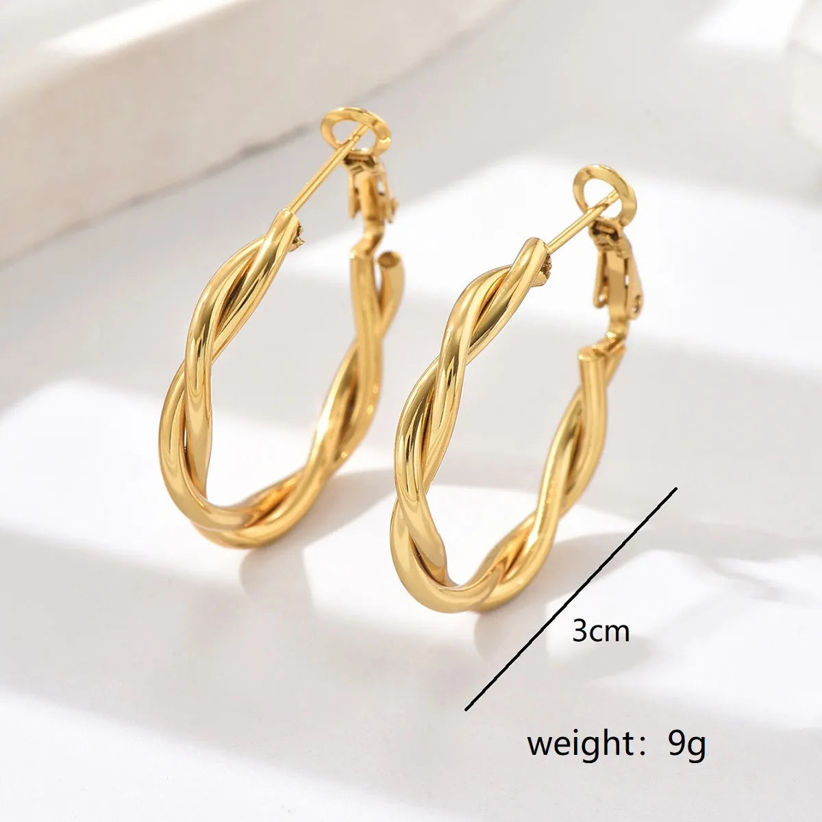 1 Pair Sweet Pastoral Simple Style Twist Stainless Steel Earrings