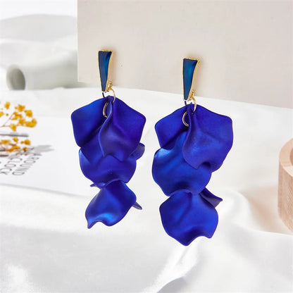 1 Pair Sweet Petal Arylic Stoving Varnish Women'S Drop Earrings