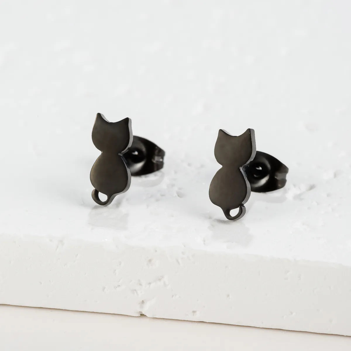 1 Pair Sweet Rabbit Cat Polishing 304 Stainless Steel 18K Gold Plated Ear Studs