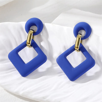 1 Pair Sweet Rhombus Resin Drop Earrings