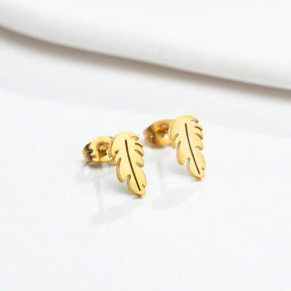 1 Pair Sweet Simple Style Animal Polishing 304 Stainless Steel 18K Gold Plated Ear Studs