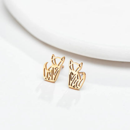 1 Pair Sweet Simple Style Animal Polishing 304 Stainless Steel 18K Gold Plated Ear Studs