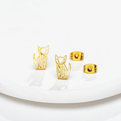 1 Pair Sweet Simple Style Animal Polishing 304 Stainless Steel 18K Gold Plated Ear Studs