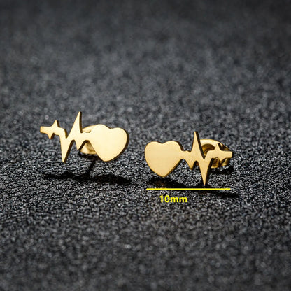 1 Pair Sweet Simple Style Artistic Animal Irregular Polishing Plating 304 Stainless Steel 18K Gold Plated Ear Studs