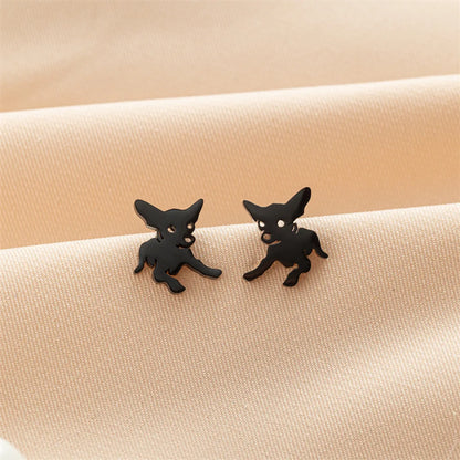 1 Pair Sweet Simple Style Artistic Dog Polishing 304 Stainless Steel 18K Gold Plated Ear Studs