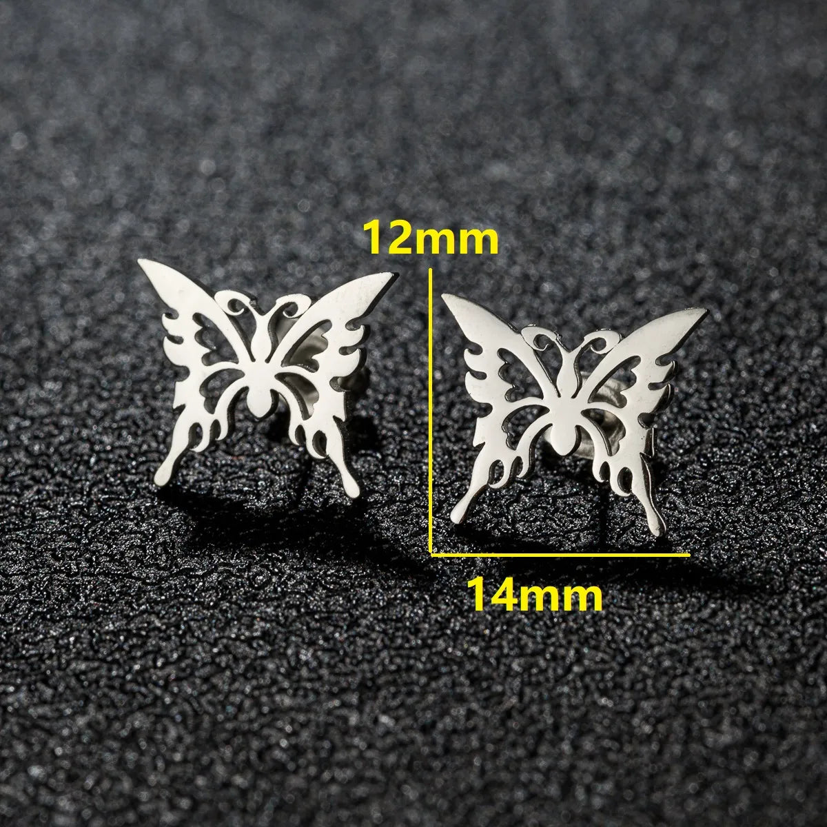 1 Pair Sweet Simple Style Artistic Heart Shape Butterfly Polishing 304 Stainless Steel 18K Gold Plated Ear Studs