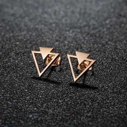 1 Pair Sweet Simple Style Artistic Heart Shape Butterfly Polishing 304 Stainless Steel 18K Gold Plated Ear Studs