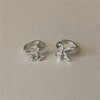 1 Pair Sweet Simple Style Bow Knot Hollow Out Inlay Sterling Silver Pearl Ear Studs