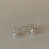 1 Pair Sweet Simple Style Bow Knot Inlay Sterling Silver Pearl Zircon Ear Studs