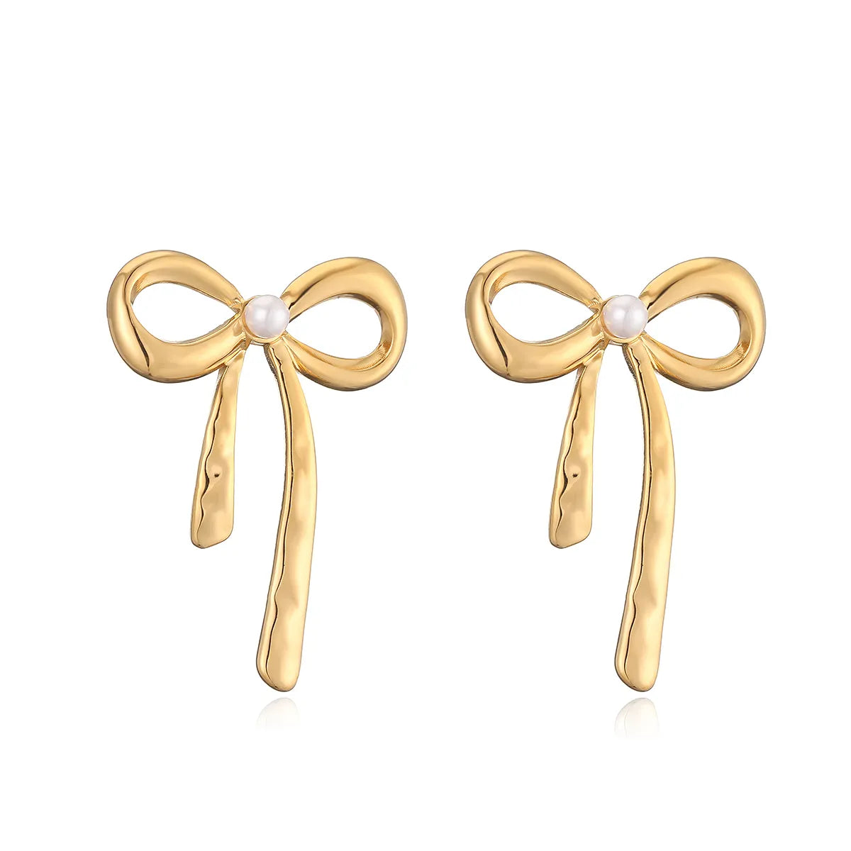 1 Pair Sweet Simple Style Bow Knot Plating 304 Stainless Steel 18K Gold Plated Ear Studs