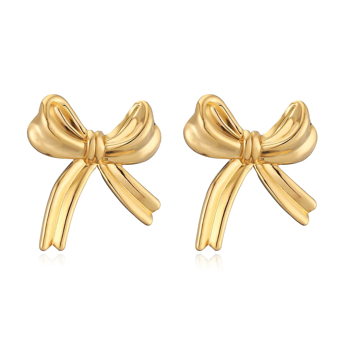 1 Pair Sweet Simple Style Bow Knot Plating 304 Stainless Steel 18K Gold Plated Ear Studs