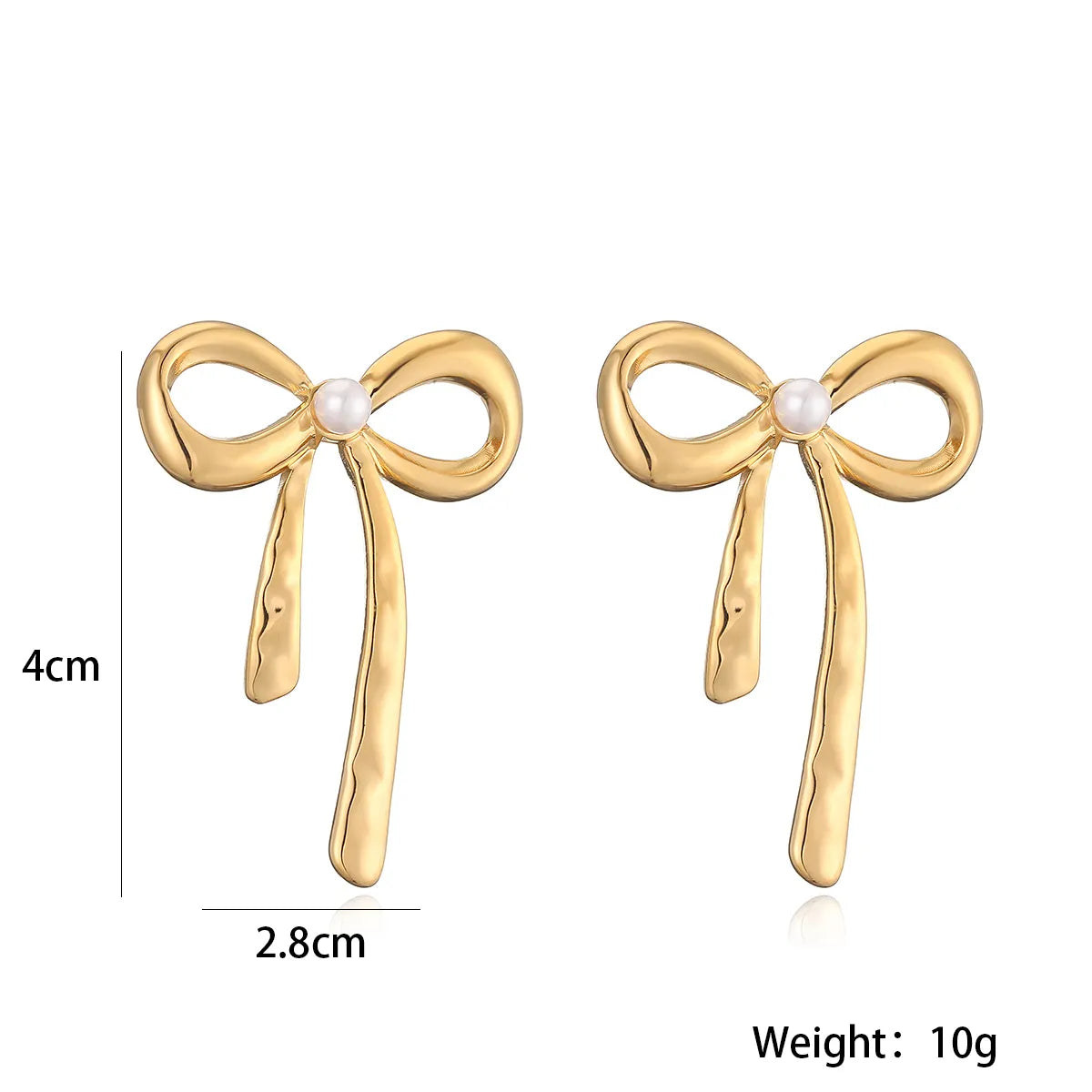 1 Pair Sweet Simple Style Bow Knot Plating 304 Stainless Steel 18K Gold Plated Ear Studs