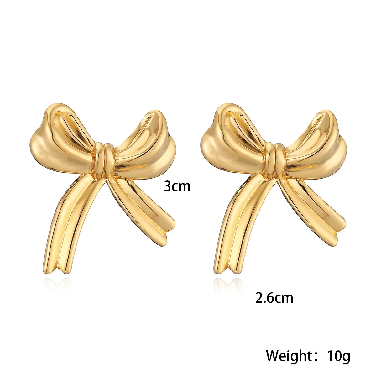 1 Pair Sweet Simple Style Bow Knot Plating 304 Stainless Steel 18K Gold Plated Ear Studs