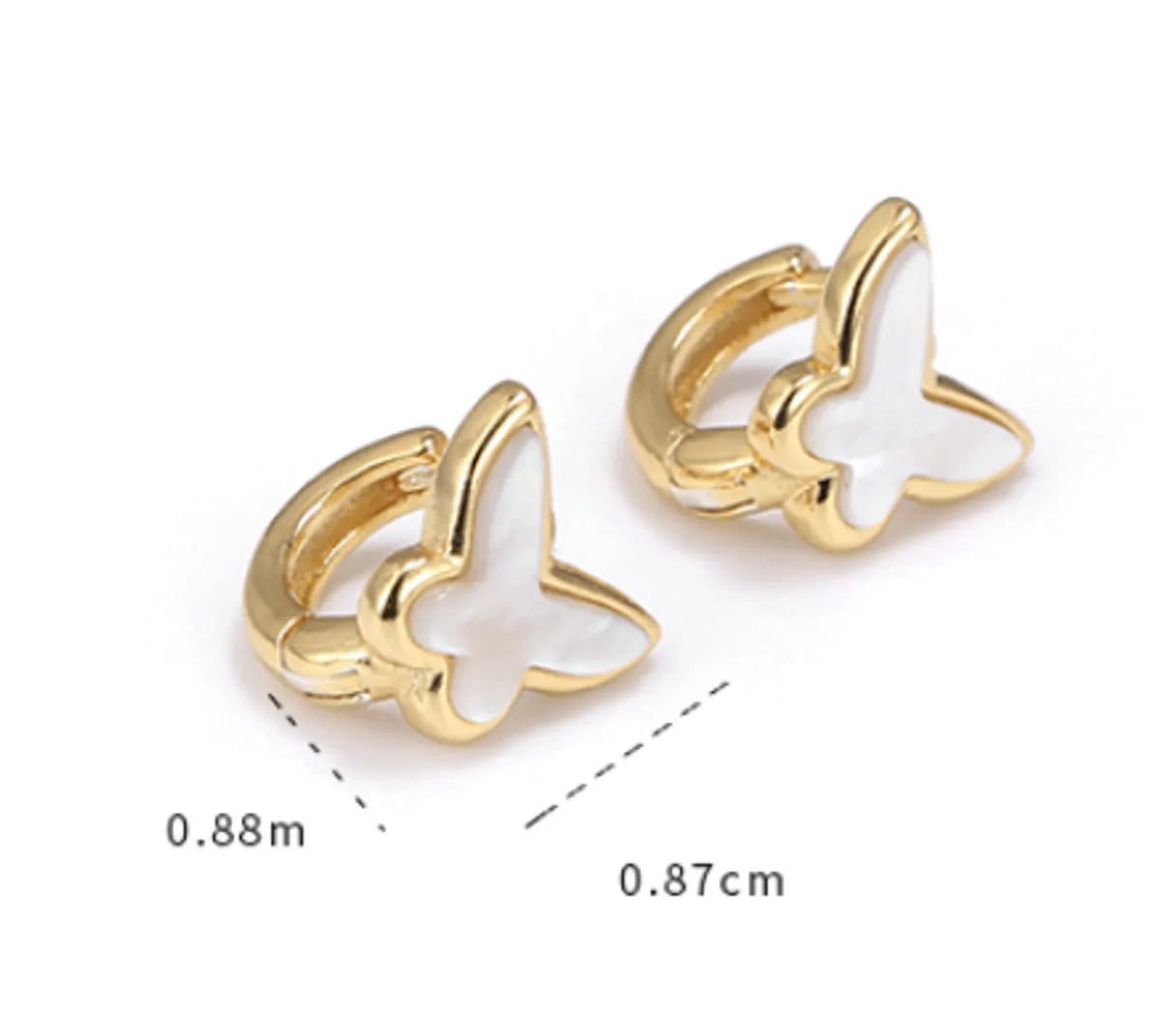 1 Pair Sweet Simple Style Butterfly Plating Sterling Silver Hoop Earrings