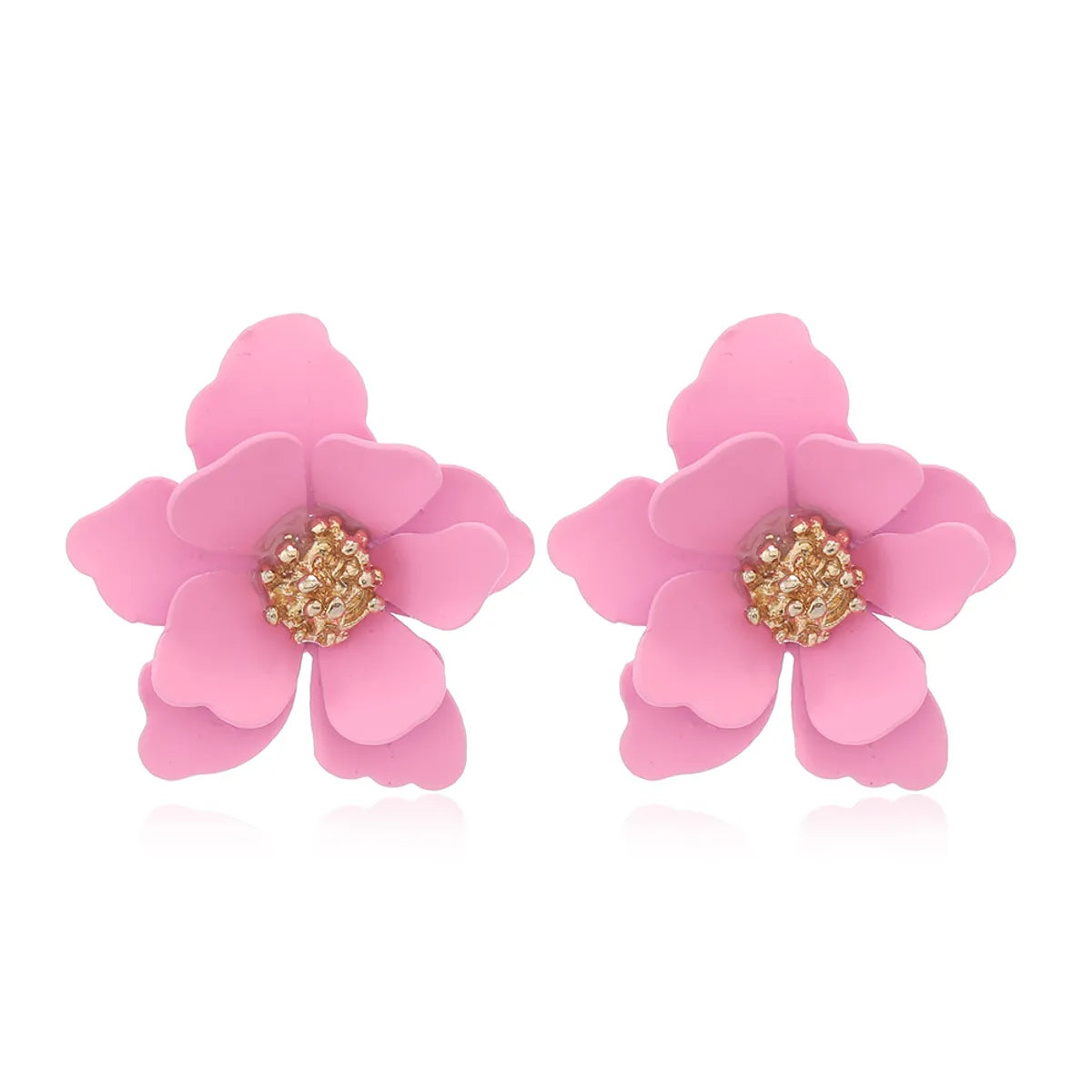 1 Pair Sweet Simple Style Flower Alloy Ear Studs