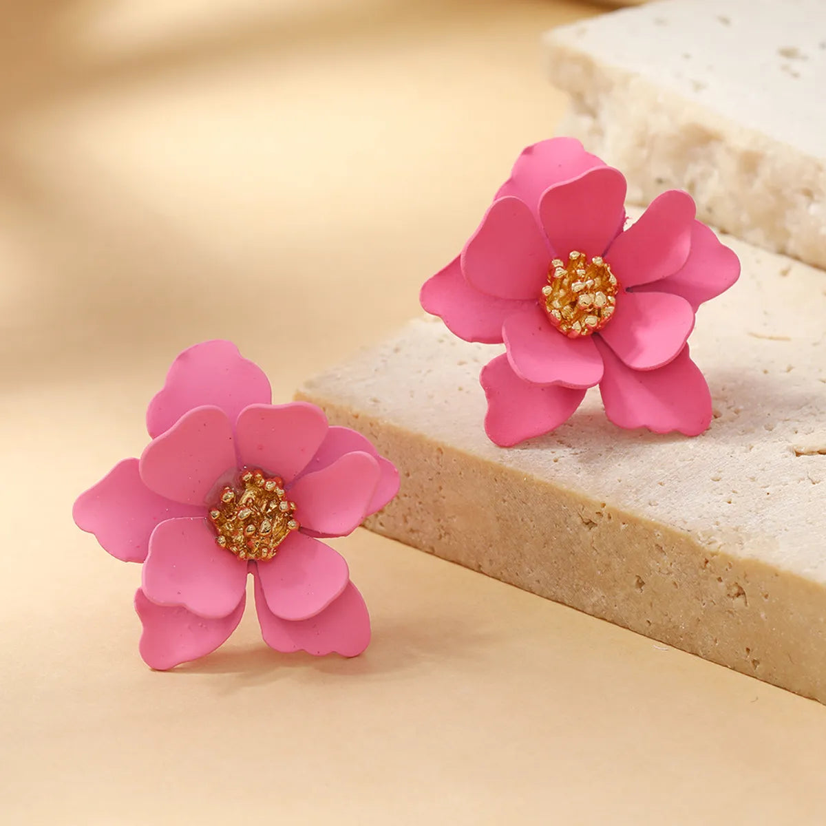 1 Pair Sweet Simple Style Flower Alloy Ear Studs