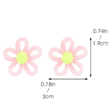 1 Pair Sweet Simple Style Flower Arylic Ear Studs