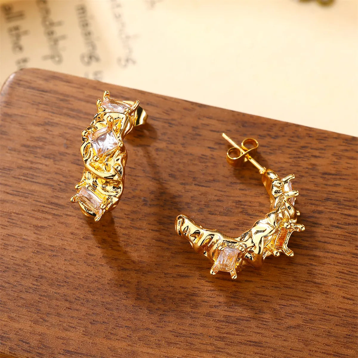 1 Pair Sweet Simple Style Flower Inlay 304 Stainless Steel Zircon 18K Gold Plated Ear Studs