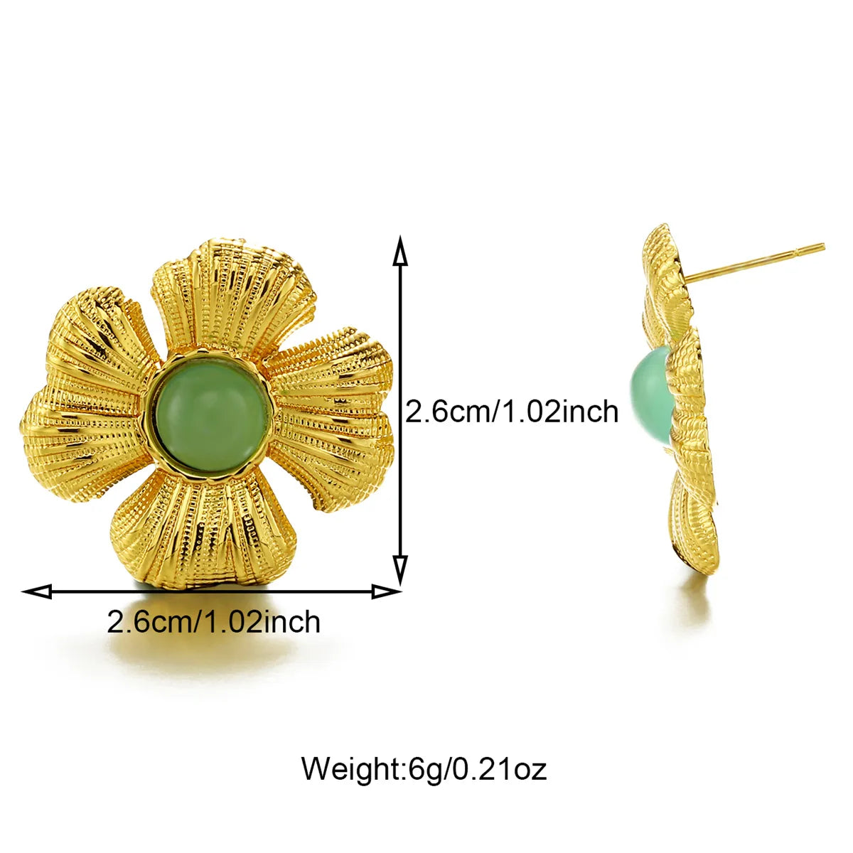 1 Pair Sweet Simple Style Flower Inlay 304 Stainless Steel Zircon 18K Gold Plated Ear Studs