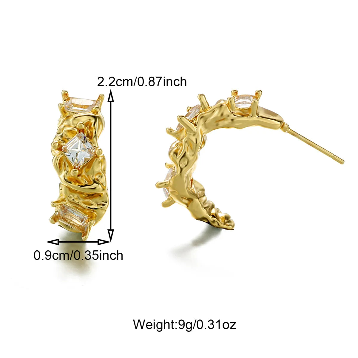 1 Pair Sweet Simple Style Flower Inlay 304 Stainless Steel Zircon 18K Gold Plated Ear Studs