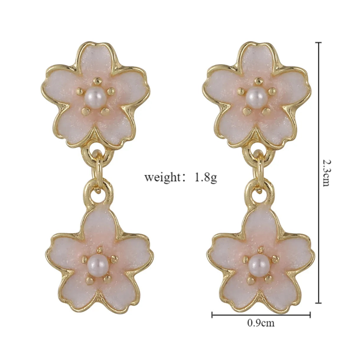 1 Pair Sweet Simple Style Flower Inlay Alloy Alloy Pearl Drop Earrings