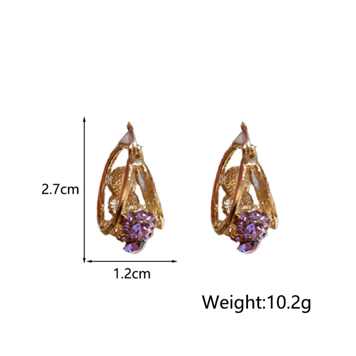 1 Pair Sweet Simple Style Flower Inlay Alloy Rhinestones Drop Earrings