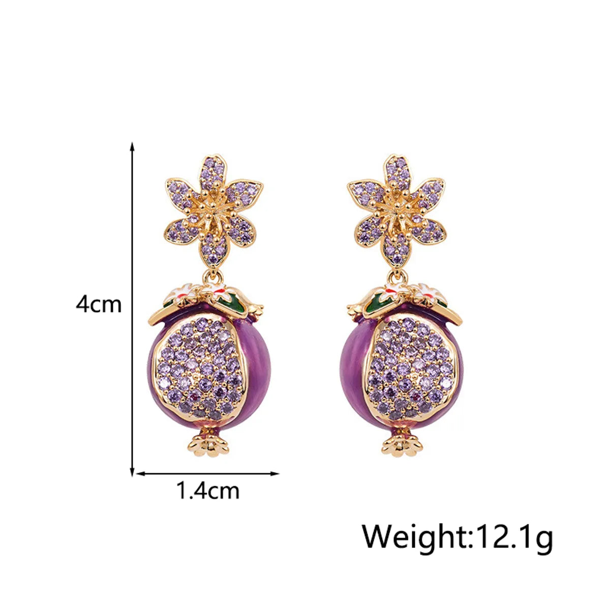 1 Pair Sweet Simple Style Flower Inlay Alloy Rhinestones Drop Earrings