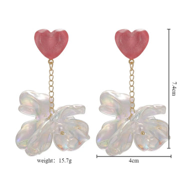 1 Pair Sweet Simple Style Flower Patchwork Arylic Acrylic Drop Earrings