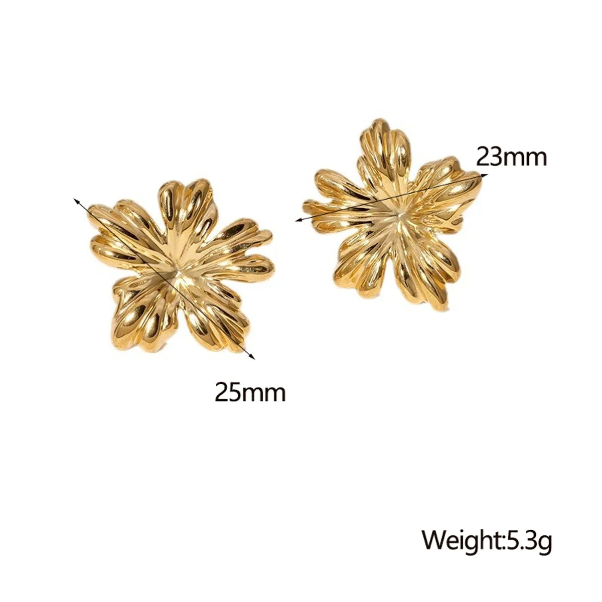 1 Pair Sweet Simple Style Flower Plating 304 Stainless Steel 18K Gold Plated Ear Studs