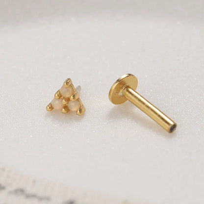 1 Pair Sweet Simple Style Flower Plating Inlay Sterling Silver Pearl Ear Studs