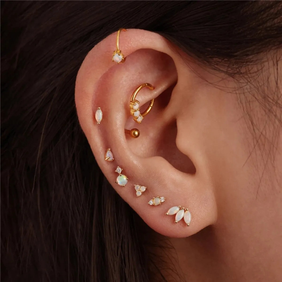 1 Pair Sweet Simple Style Flower Plating Inlay Sterling Silver Pearl Ear Studs