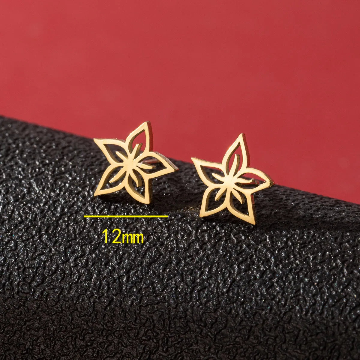 1 Pair Sweet Simple Style Flower Polishing 304 Stainless Steel 18K Gold Plated Ear Studs