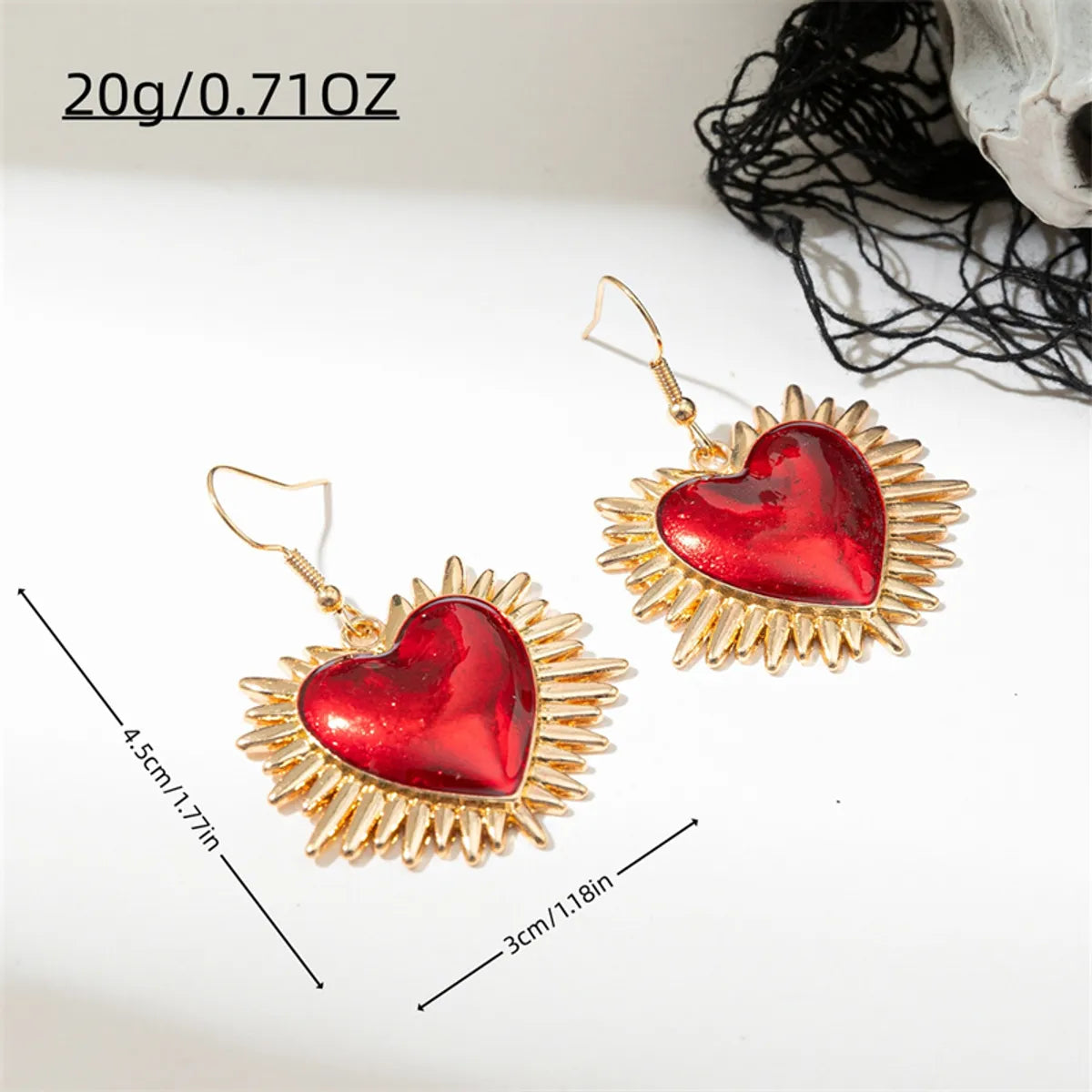 1 Pair Sweet Simple Style Heart Shape Alloy Plastic Drop Earrings