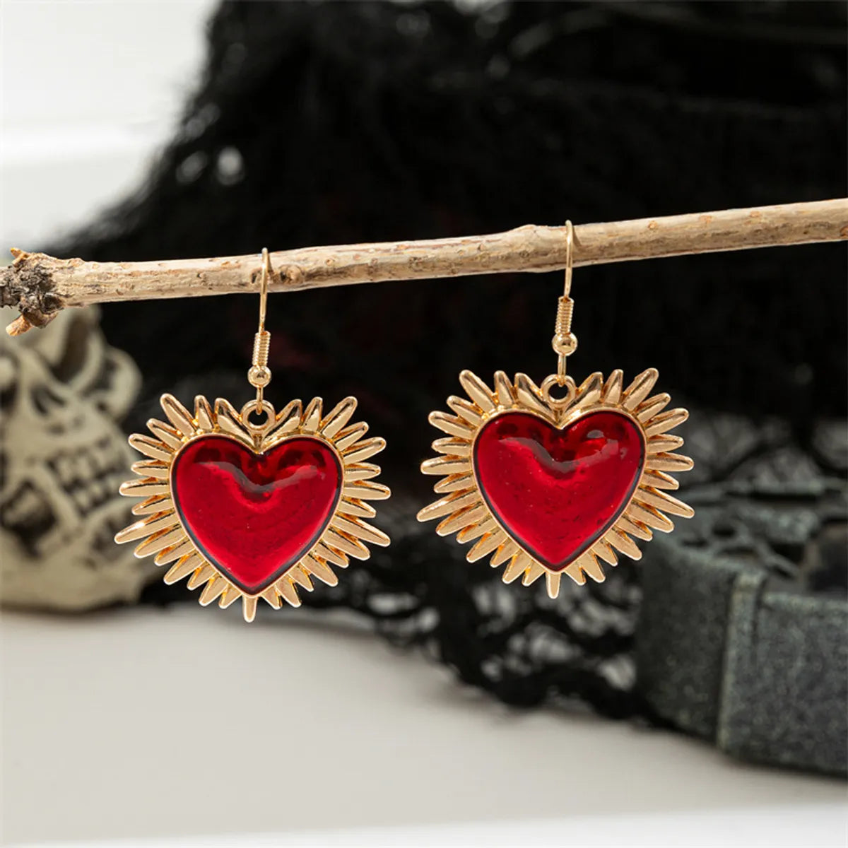 1 Pair Sweet Simple Style Heart Shape Alloy Plastic Drop Earrings