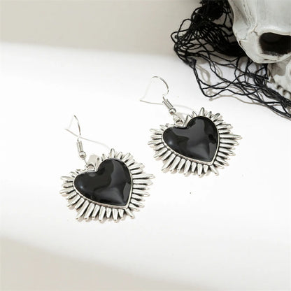 1 Pair Sweet Simple Style Heart Shape Alloy Plastic Drop Earrings