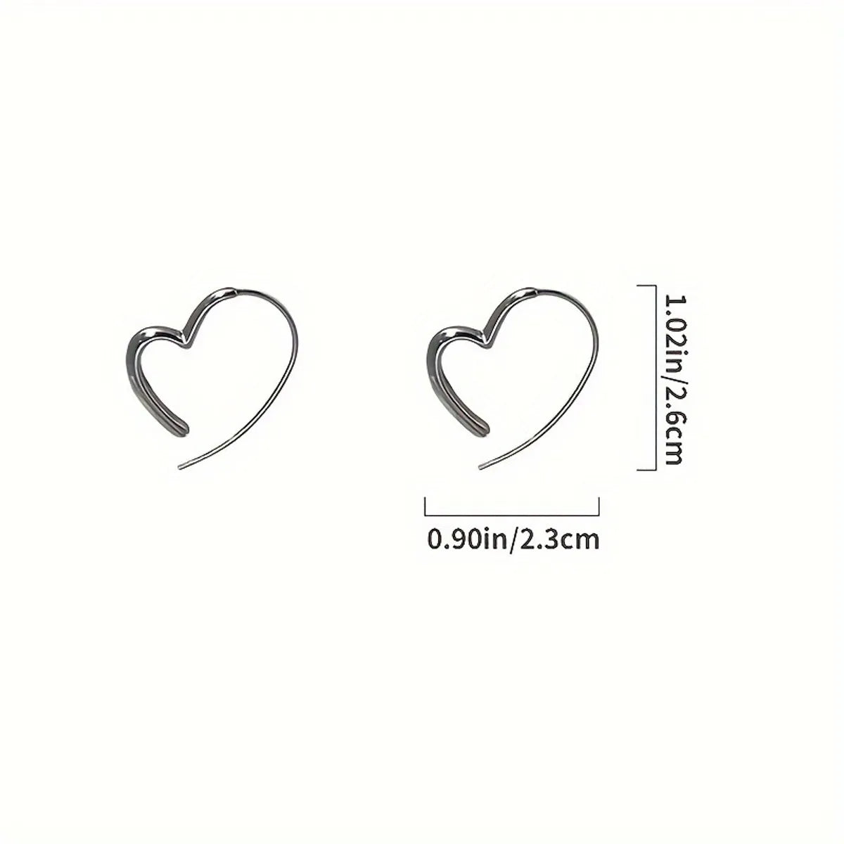 1 Pair Sweet Simple Style Heart Shape Plating Alloy Ear Studs