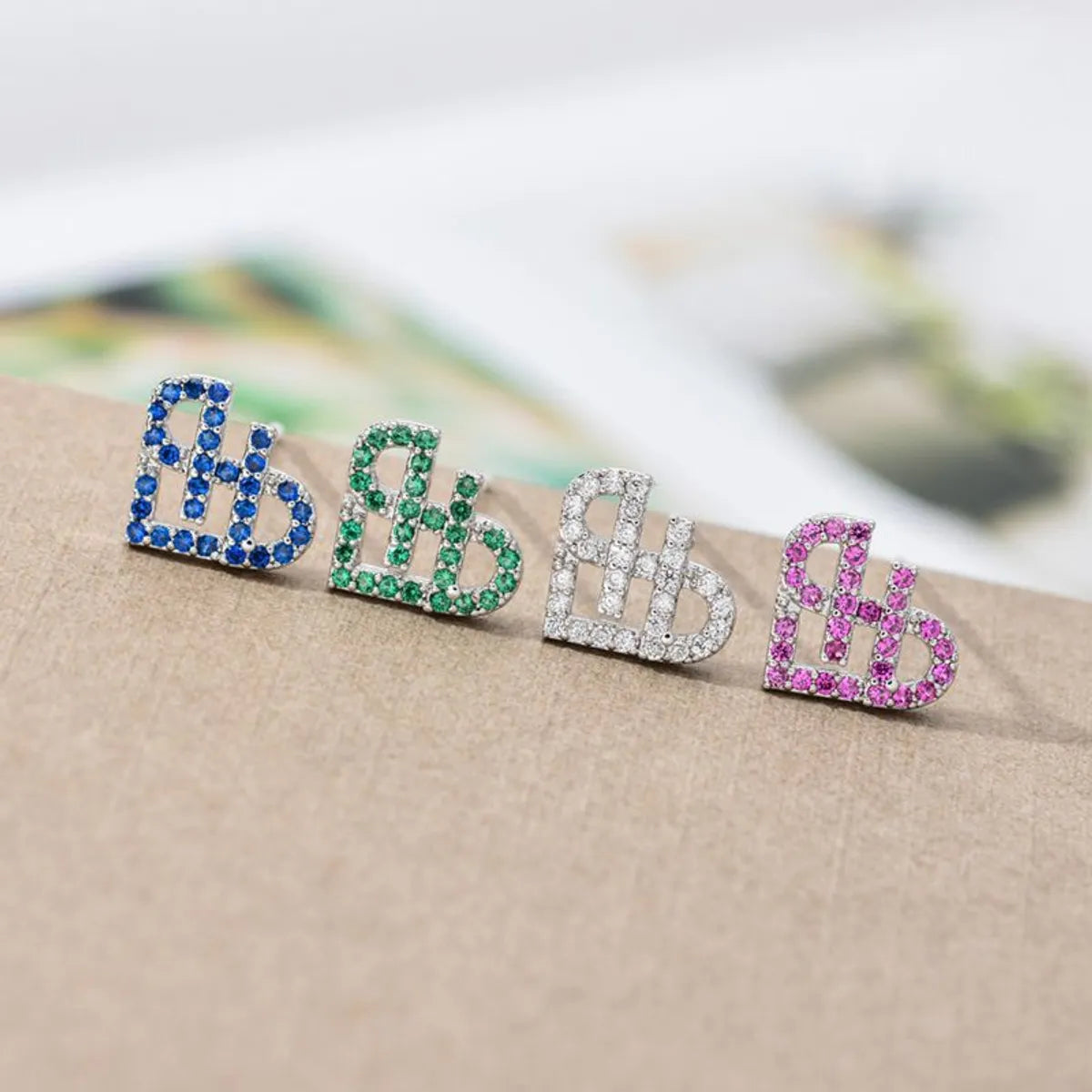 1 Pair Sweet Simple Style Heart Shape Plating Inlay Copper Zircon White Gold Plated Ear Studs