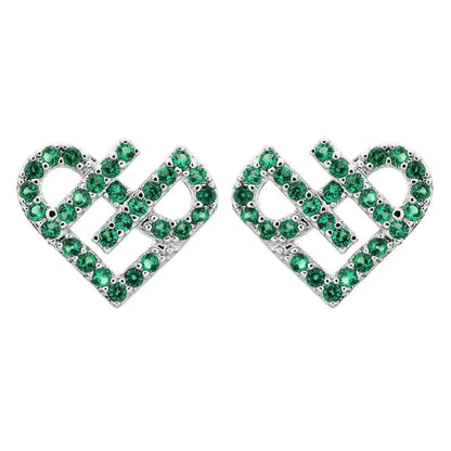 1 Pair Sweet Simple Style Heart Shape Plating Inlay Copper Zircon White Gold Plated Ear Studs