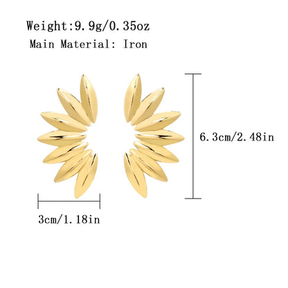 1 Pair Sweet Simple Style Leaves Plating Iron Gold Plated Ear Studs