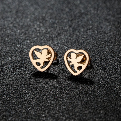 1 Pair Sweet Simple Style Pineapple Snowflake Polishing 304 Stainless Steel 18K Gold Plated Ear Studs