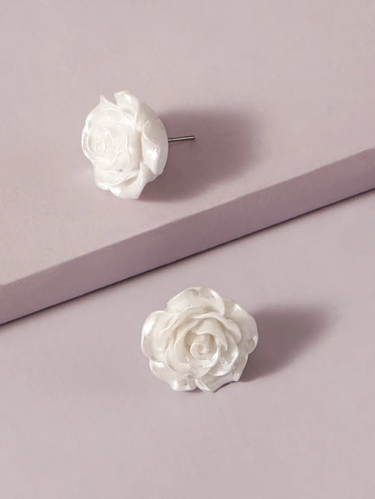 1 Pair Sweet Simple Style Rose Arylic Acrylic Ear Studs